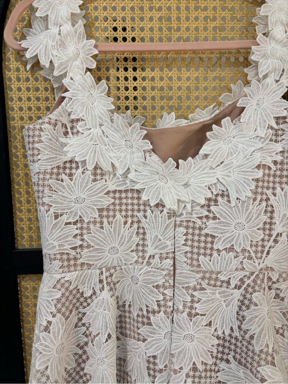 Helsi Valentina Off-the-Shoulder Floral Appliqué Midi Dress in Ivory - Picture 5 of 7